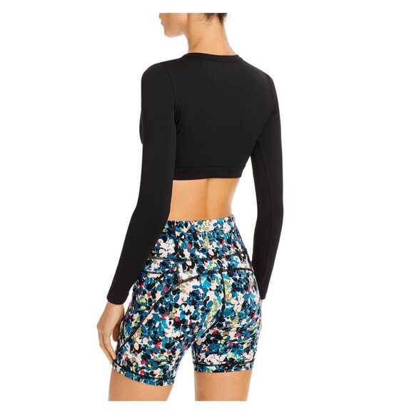 N: PHILANTHROPY Womens Long Sleeve Asymmetrical Neckline Active Wear Crop Top - Picture 2 of 2